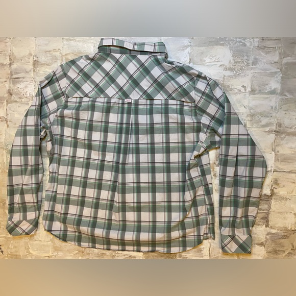 XXL Big Ocean Sport Green and Gray plaid long sleeve Men's button down shirt - Picture 3 of 3